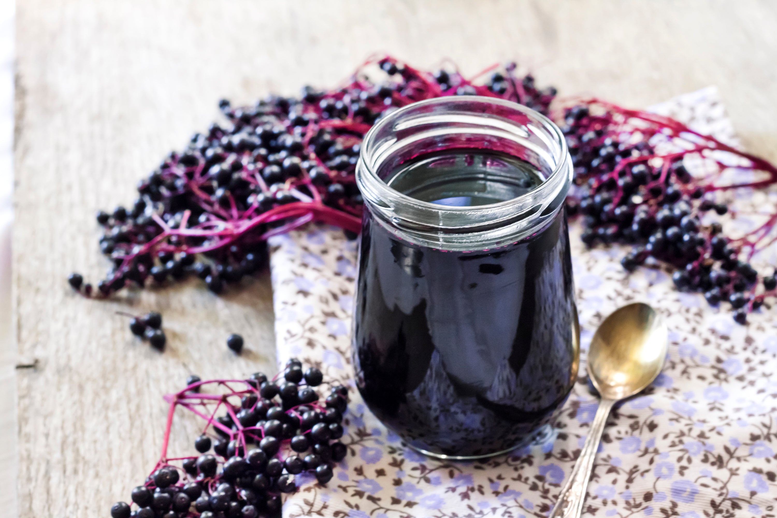 Sow N Reap Co Elderberry Syrup has a dark purple hue