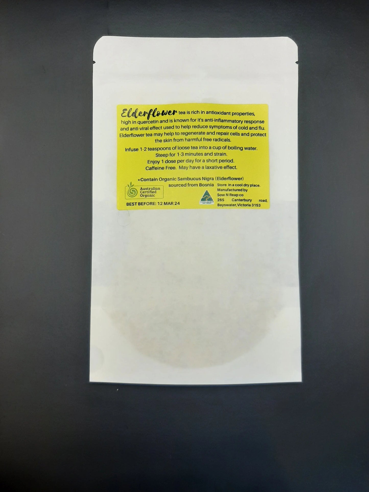 Organic Elderflower tea 75g - Sow N Reap Co